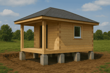 Бетонные столбы для бани 4×4 м Бетонные столбы для бани 4×4 м